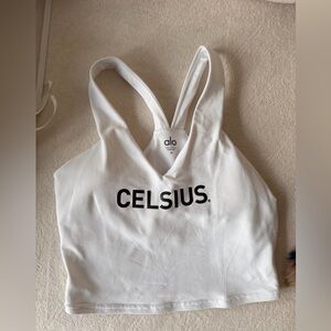 ALO Yoga White Logo Racerback Tank